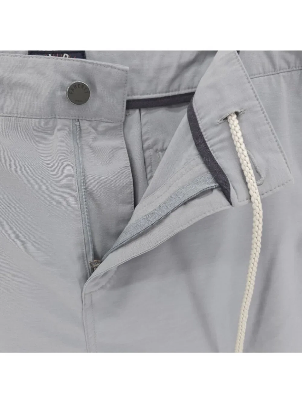 FAHERTY All Day Shorts Light Gray Black Drawstring Stretch Size 38